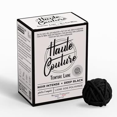 Teinture Textile Spéciale Laine Noir Intense - Haute Couture - 300g Tout-en-un - Teinture à la main - Laine, Soie & Polyamide – Teinture Vêtement & Tissu Grand Teint – Couleur Intense & Durable