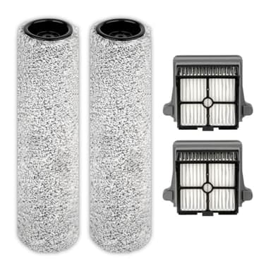 【Version 2, Détachable】(4 Pack) Brosses Rouleaux et Filtres HEPA Compatibles Avec Tineco Floor One S7 Pro, Aspirateur-Balai Laveur Floor One S6 (Sans Manche)