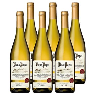 VIEUX PAPES - Vin Blanc - Vin de France - Cépages Colombard Chardonnay - Lot de 6 bouteilles x 75 cl