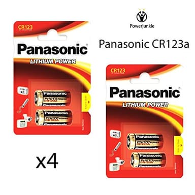Lot de 4 piles Panasonic CR123A 3V au lithium 123 CR123 DL123 CR17345, pour appareil photo et caméra