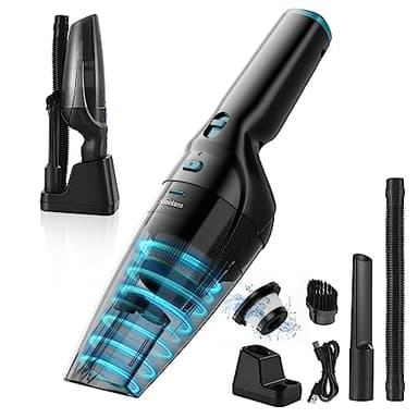 HOMEKANE Aspirateur à Main Puissant pour Voiture 9500Pa avec Buse de Chargement et Stockage 2 en 1 Portable et Rechargeable pour Maison Voiture Bureau Table Canapé