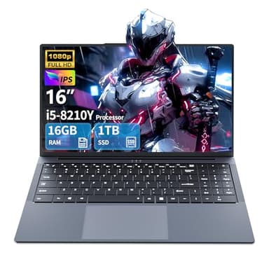 Pc Portable Gamer 16 Pouces, Ordinateur Portable Gaming Core I5 Avec Jusqu'à 3.60 Ghz, 16Go+1TB SSD Laptop, Ordinateurs Portables écran IPS 1920x 1200 FHD, Clavier rétroéclairé pleine taille Wi-Fi 5