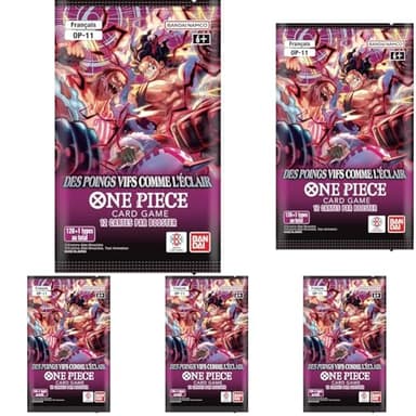 Asmodee - One Piece OP-11 Booster - Bandai - Jeu de Cartes à Collectionner - des poings vifs comme l'éclair - 30 Min - Version française (Lot de 5)