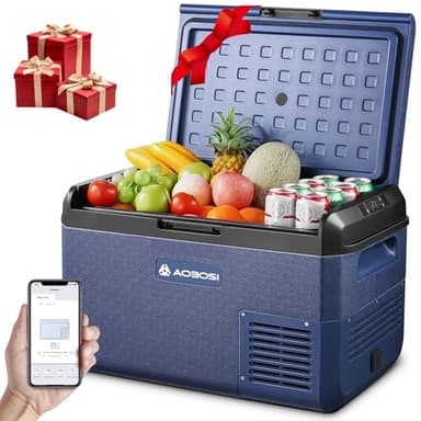 AAOBOSI Glaciere Electrique: 40L Glacière à Compression, -20℃ à 20℃ Frigo Compression 12v, Glaciere Electrique 12v 220v pour Voiture, Camion, Camping-Car, Bateau et Prise de Co
