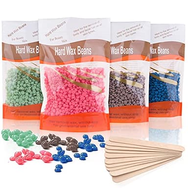 Perle de Cire Epilation Professionnelle Chaude, Brésilienne pour Jambe, Aisselles, Bras, Corps Entier, Zone de Bikini, 4 x 100g