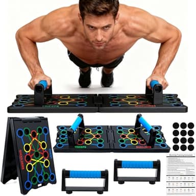 Kuvarix Planche a Pompe 24-en-1, Appareil Musculation, Planche Pompe Musculation Pliable, Appareil Sport Maison, Pompes Musculation pour Entretien Musculaire & Entraînement à la Maison