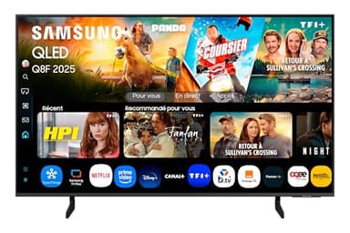 Samsung TV AI 43 Pouces QLED 43Q8F 4K Smart TV, Quantum Dots, Q4 AI Processor, WiFi, Airplay, HDR, Q-Symphony, OTS Lite, Knox Security, Gaming Hub, Bixby, Application opérateurs intégrées