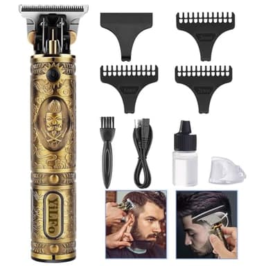 YiLFo Tondeuse Cheveux Hommes, Tondeuse Barbe Homme Rasoir Electriques Hommes, Tondeuse Barbe et Cheveux Kit, USB Rechargeable Sans Fil Silencieuse Tondeuse Cheveux, Famille et Salon Coiffure