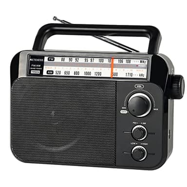Retekess TR604 Radio Portable FM,Poste Radio Pile et Secteur,Excellente Réception Antenne,Transistor,Enceinte,Prise Casque,Grand écran,pour Personnes Âgées(Noir)