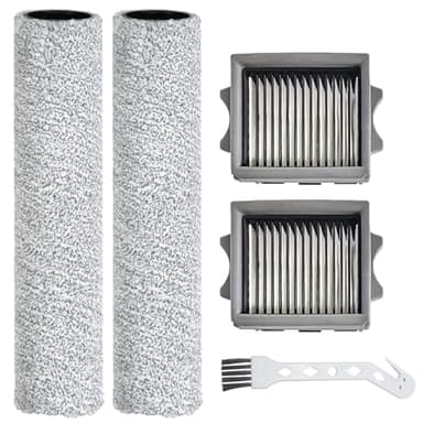 S9 Artist Pro Ensemble d'accessoires pour aspirateur Tineco Floor One S9 Artist Steam/S7 Artist/S7 Stretch Steam/S7Stretch Ultra/i5/i6 Stretch/Stretch S6 Wet & Dry, 2 rouleaux brosses, 2 filtres