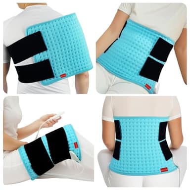 Comfytemp 12"x24" Coussin Chauffant Porté, 9 Niveaux de Température et Arrêt Automatique, Chauffage Rapide pour Dos, Nuque, Épaules, Ventre, Lombaire, Soulager Fatigue et Douleur, Lavable en Machine