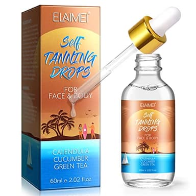 Ambre Solaire - Sérum Autobronzant Visage Hydratant 60ml, Bronzage du Visage Personnalisable, gouttes autobronzantes visage, Pour Tous Types de Peaux, Natural Bronzer, Durable, Sans rayures