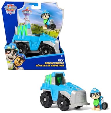 Paw Patrol - Pat Patrouille - Véhicule Figurine Rex - Voiture Figurine À Collectionner - Pat Patrouille Véhicule - Plastique Recyclé - Voiture Enfant - Jouet Enfant 3 Ans Et +