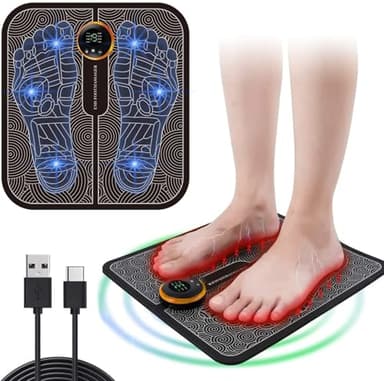 Masseur électrique Pied,Massage des Pieds,Pieds Tapis électrique Portatif EMS Foot Pad,Stimulateur musculaire portable pour les jambes,Masseur Appareil Massage USB