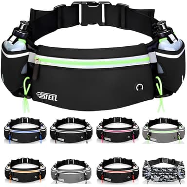 Ceinture Running Hydratation Course a Pied, Sac Banane Porte Gourde, Bouteille Accessoires Etanche Réfléchissant pour Trail Jogging Footing Randonnée Vélo