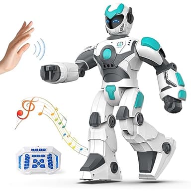 Robot télécommandé programmable RC pour enfants, grand jouet de 40 cm avec chant, danse, détection de gestes et commande vocale, intelligent rechargeable pour tout-petits garçons filles 3+