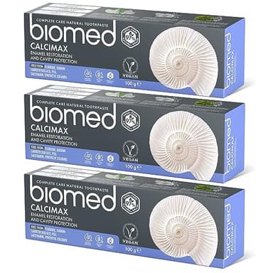 Dentifrice Biomed Calcimax 97% naturel | Réparation de l’émail et protection contre les caries | Végétalien, sans SLES 100 g