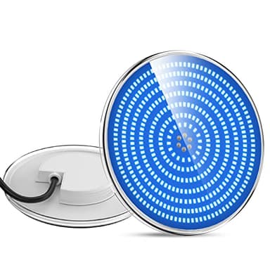 LyLmLe Projecteur Piscine LED Remplie de Résine,35W Lampe Piscine Encastrable PAR56 Ampoule Spot Piscines LED, 1100lm, Angle de Faisceau 140 °, IP68 étanche, 12V AC/DC, Bleu Pur