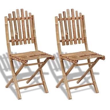 vidaXL Set de 2 chaises Pliables en Bambou