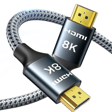 ARISKEEN Câble HDMI 2.1 8K 4M, 48Gbps Câble HDMI Tressé en Nylon Haute Vitesse, Prend en Charge 8K@60HZ, 4K@120Hz, Compatible avec PS5/4 TV Switch Monitor Blu-ray Soundbar