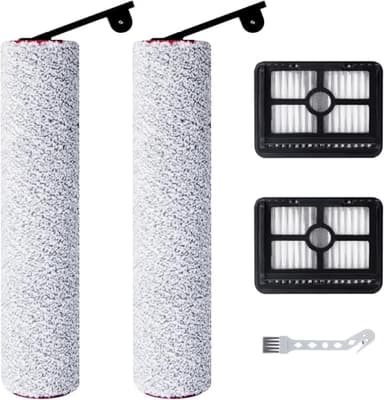 Fixbetter Accessoires pour Dreame H12 Pro Ultra / H13 Pro Aspirateur Eau et poussière, 2 rouleaux de brosse + 2 filtres HEPA + 1 brosse de nettoyage