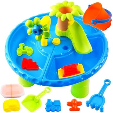 KUKUTrue® Jouet 3 4 5 6 7 8 Ans, Jeux Enfant 3 Ans, Jouet Enfant 4 Ans, Table Eau Sable, Table Activité Extérieur Eau Et Sable, Cadeau 3–8 Ans Fille Garçon