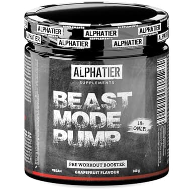 Alphatier Beastmode Pump Booster sans caféine + créatine - sans grumeaux - Pre Workout 360 g de poudre - hautement dosé avec Beta Alanine, Citrulline, Arginine - Grapefruit