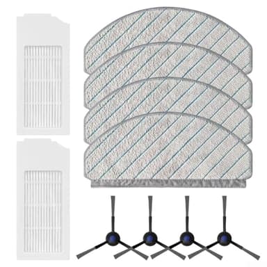 Kit de balai à franges pour aspirateur Bosch pour Spotless + BCRD1W / pour Spotless Advanced + BCRD2W, ensemble d'accessoires pour robot aspirateur, chiffons filtrants et brosses latérales (A)