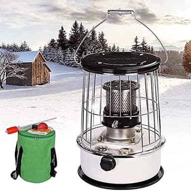 BDXZJ Poele A Petrole D'intérieur, Poele Au Kerosene, Chauffage De Poêle À Pétrole, 9000 BTU/H avec Protection Contre Les Chutes, Puissance De Feu Réglable, 6L
