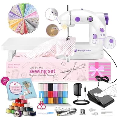 Mini machine à coudre pour enfants débutants, machine à coudre électrique portable facile à utiliser, petit outil de couture portable amélioré avec kit de couture