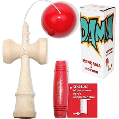 EasY FoxY ToY Kendama Mokuru Original Jouet en Bois; Japon Jeux d'adresse pour l'extérieur Enfants de 6+ Ans pour Les Adolescents; Jeux de Concentration Ahds Tueur de Stress en Bois