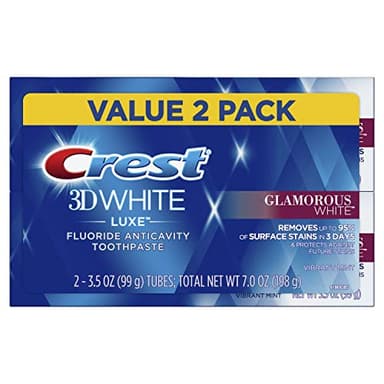 Crest Crest Twin Pack 3D White Luxe Glamorous White Toothpaste, 3.5 Ounce each, 2 Pack