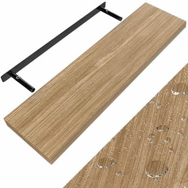 Casaria® Étagère Murale Flottante chêne 90 cm MDF Robuste Effet Flottant Support de Fixation Inclus étagère Bois