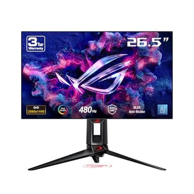 ASUS Moniteur de Jeu ROG Swift OLED PG27AQDP - 27 Pouces WOLED, 480 Hz, 0,03 ms, Compatible G-Sync®, dissipateur Thermique personnalisé, OLED Care+, Assistant AI, luminosité Uniforme, DCI-P3 à 99
