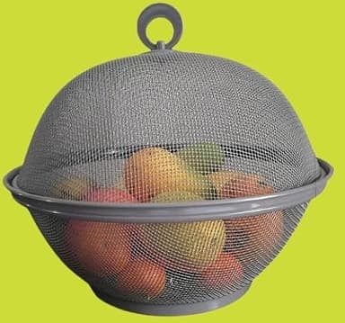 QWXOSR Corbeille Fruit Panier a Fruits - Corbeille a Fruit Avec Couvercle- Corbeille a Fruit Panier a Fruit noir (Gris 1 set)