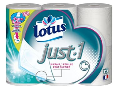 Lotus Just.1 - Papier toilette 5 épaisseurs Blanc - 6 rouleaux