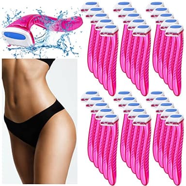 30 Pièces Rasoirs de Bikini Rasoir de Beauté en T Tondeuse Bikini Rasoir de Bikini Personnel Femmes Petite Tondeuse d’Aisselles (Rose Rouge)