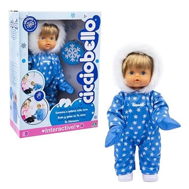 Cicciobello, Marche dans la Neige, Poupon 42 cm, Corps Dur, Interactif Marche ou Rampe, Tenue Hiver, Jouets pour Enfants à partir de 3 Ans