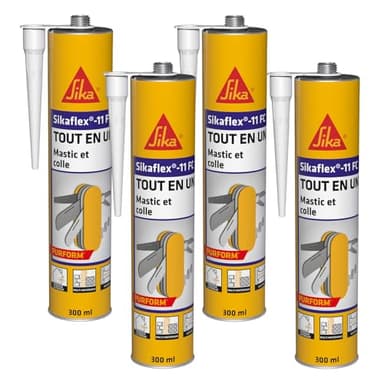 Sikaflex 11 FC Purform Blanc, Mastic, joint et collage multi-usages, mastic-colle multi-supports, intérieur et extérieur (sikaflex 11 FC+), 300ml (Lot de 4)