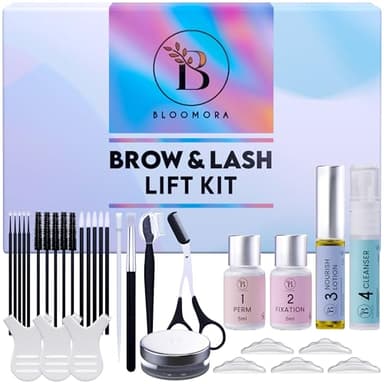 Kit Rehaussement de Cils, Brow Lift Kit Sourcil, Solution 2 en 1, Durée 6-8 Semaines, 15 Applications, Permanente DIY Sourcils, Lash Lift, Rehaussement Cils