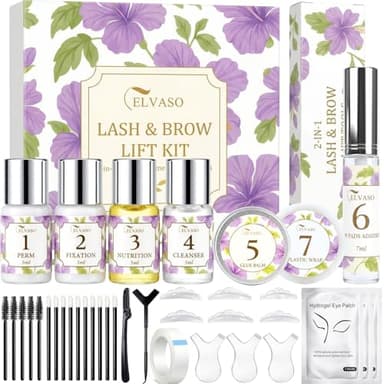 Kit Rehaussement de Cils et Brow Lift Kit Sourcil 2-en-1 – Trousse Professionnelle pour des Cils Recourbés et des Sourcils plus Denses, Résultat de Salon à la Maison avec Instructions Faciles1