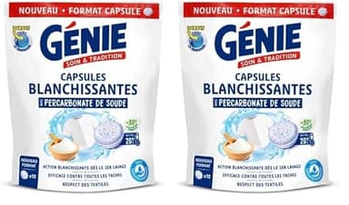 GENIE Soin et Tradition Capsules Blanchissantes Percarbonate de soude 12 x 20 g (Lot de 2)