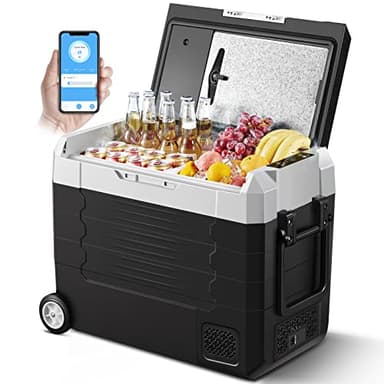 AAOBOSI Glaciere Electrique,55L Glaciere a compressionavec APP Control Réfrigérateur de Voiture -20 ℃ -20 ℃, 12/24 V DC et 100/240 V AC glaciere a compression Camping…