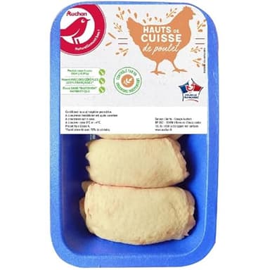 AUCHAN Hauts de cuisse de poulet jaune 600 g