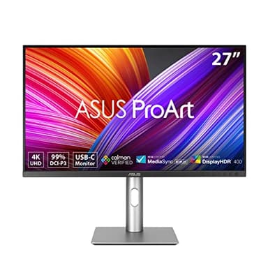 ASUS ProArt Display PA279CRV Professional Monitor - 27 inch, IPS, 4K UHD (3840 x 2160), 99% DCI-P3, 99% Adobe RGB, Colour Accuracy ΔE < 2, Calman Verified, USB-C PD 96W