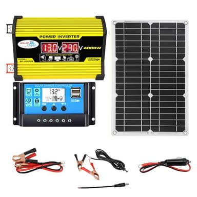 Kit De Système Solaire Portable - Inverter 4000W, Contrôleur De Charge 30A, Charge Rapide, Panneau Solaire Avec Double Port USB | Générateur Hors Réseau Pour Camping-cars, Camping Et Vie Autonome