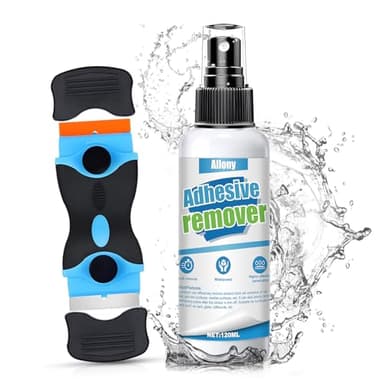 Allony Decolle Etiquette,Dissolvant Colle,Produit Enlever colle Autocollant pour élimine Rapidement les Etiquettes Tenaces et les Résidus de Colles,Livré Avec un Grattoir Plastique-120ml