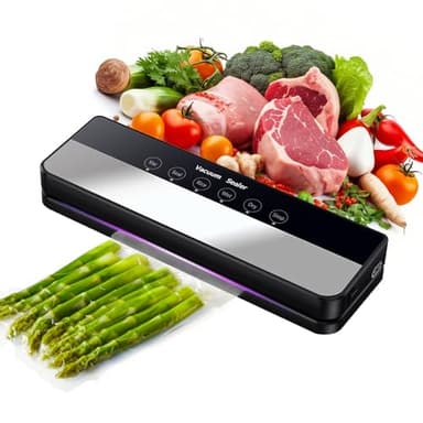 Machine Sous Vide Alimentaire 5 en 1, Appareil Sous Vide Alimentaire avec Mode Sec et Humide, 30 Sacs Sous Vide Inclus, Emballeur Sous Vide la Cuisine et la Conservation, Noir