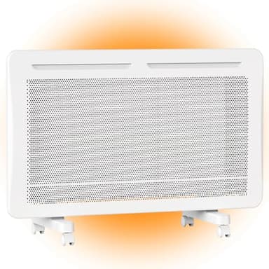 KLEAH Radiateu électrique Mobile Mural, Chauffage électrique Intérieur à Convection Avec Thermostat, Chauffage Mural et Portable,1500W, Minuterie Personnalisée, 4 Modes, Écran LCD, IP24, Blanc