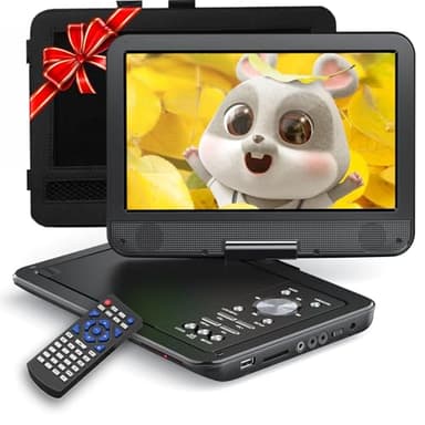 YOTON Lecteur DVD Portable Voiture 12,5" avec Écran Pvotant HD 10,5", Chargeur de Voiture, Fonction de Lecture de mémoire, Prise en Charge de 4 à 6 Heures de Lecture (Blu-Ray Non Pris en Charge)